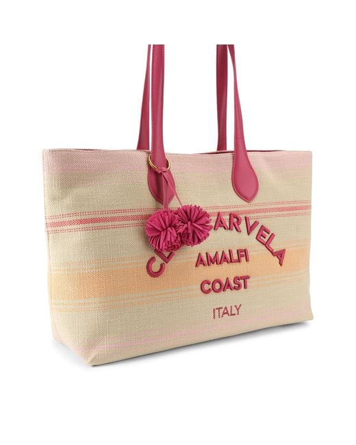Carvela Kurt Geiger Pink Canvas Pia Beach Tote Bag