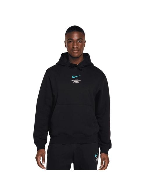 Nike Blue Sportswear Athletics Pullover Hoodie Cotton for men
