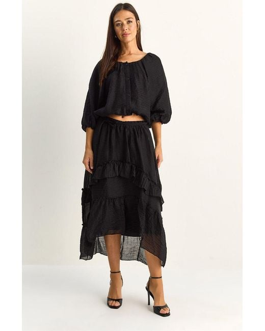 Bianco Lucci Black Elastane Blouse