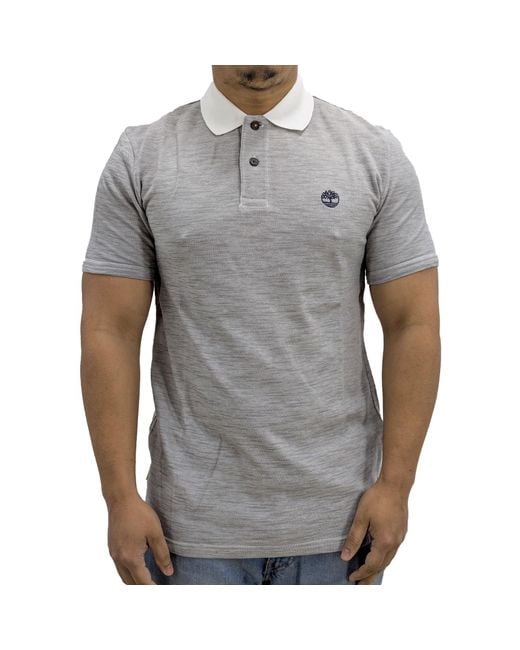 Timberland Gray Polo Shirt Summer Ss Club Pique Top for men