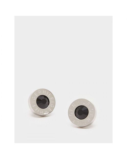 Tommy Hilfiger White Accessories Stainless Steel Stone Stud Earrings