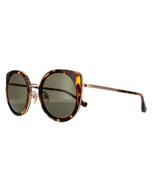 Ted Baker Brown Cat Eye Shiny Copper Gradient Sunglasses