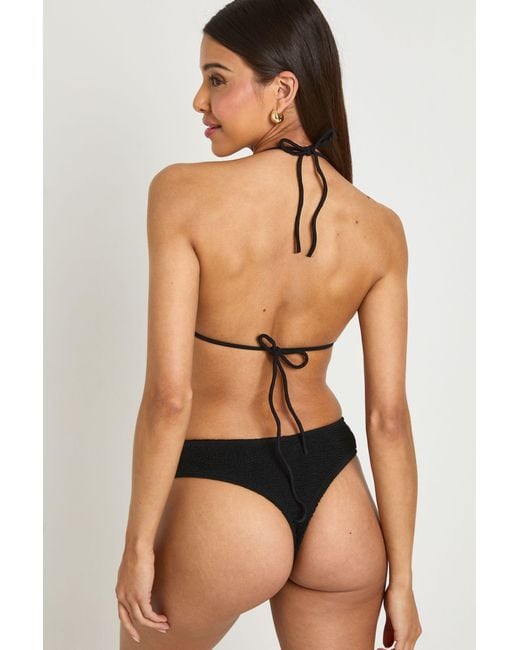 Boohoo Brown Premium Fits All Crinkle Triangle Bikini Top