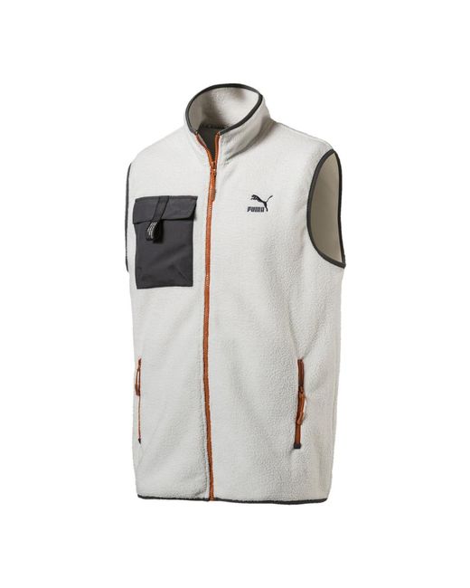 PUMA Gray Xtg Trail Fleece Full Zip S White Pocket Gilet 596728 64 for men