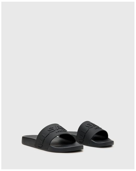 AllSaints White Allsaints Biggy Rubber Logo Sliders