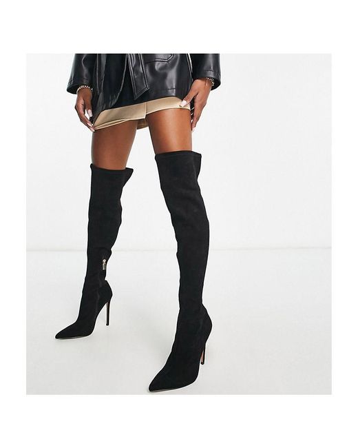 ASOS Black Petite Koko Heeled Over The Knee Boots