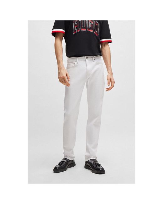 Boss Hugo 708 Slim-fit Jeans In Wit in het Black voor heren