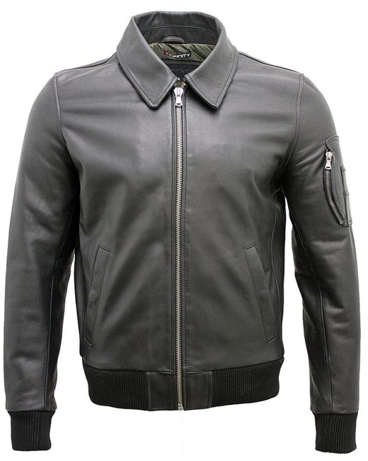 Infinity Leather Gray Cowhide Airline A2 Us Airforce Bomber Jacket for men