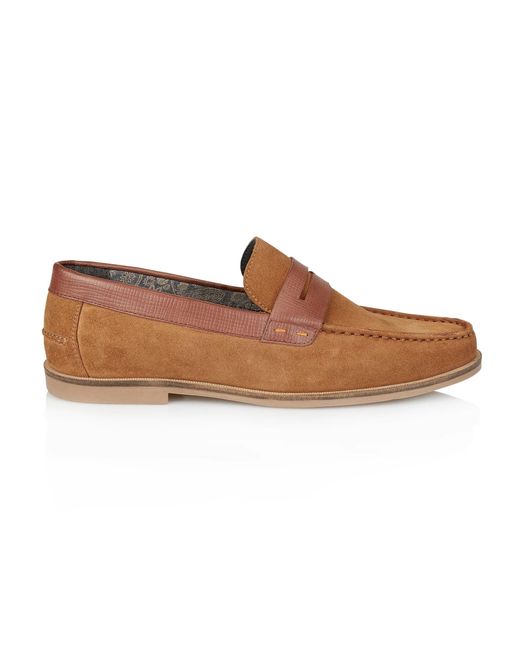 Silver Street London Brown Ancona Loafers Suede for men