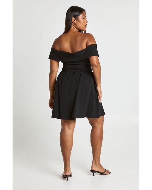 Boohoo Black Plus Trim Bardot Skater