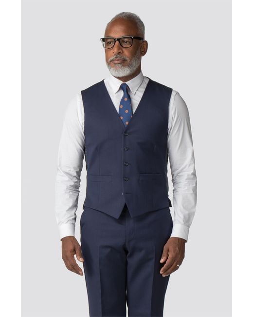 Racing Green Blue Twill Performance Waistcoat for men