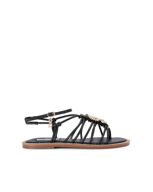 Steve Madden Black La Charmer Sandals Fabric