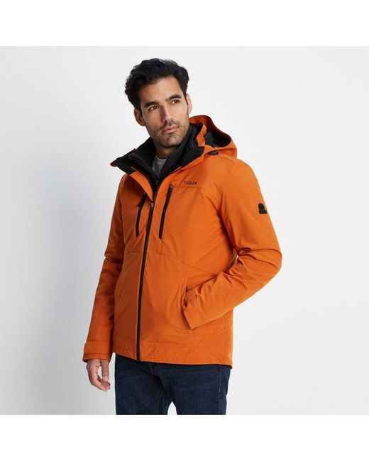 TOG24 Denton Waterproof 3-in-1 Jacket Dark Orange for men