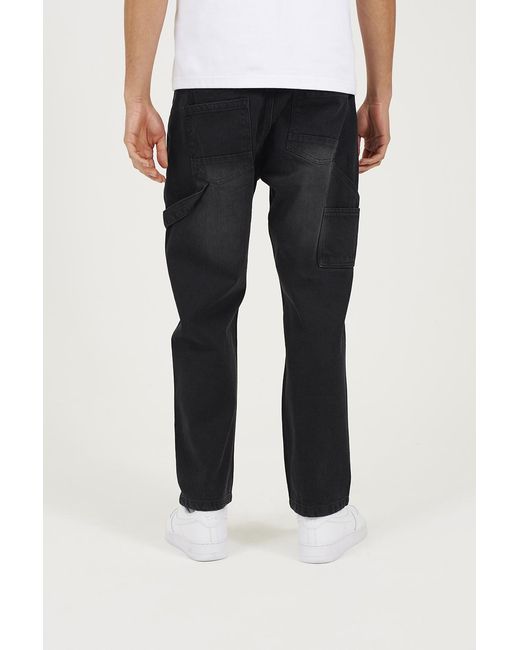 Brave Soul Black Loose Fit Carpenter Style Denim Jeans for men