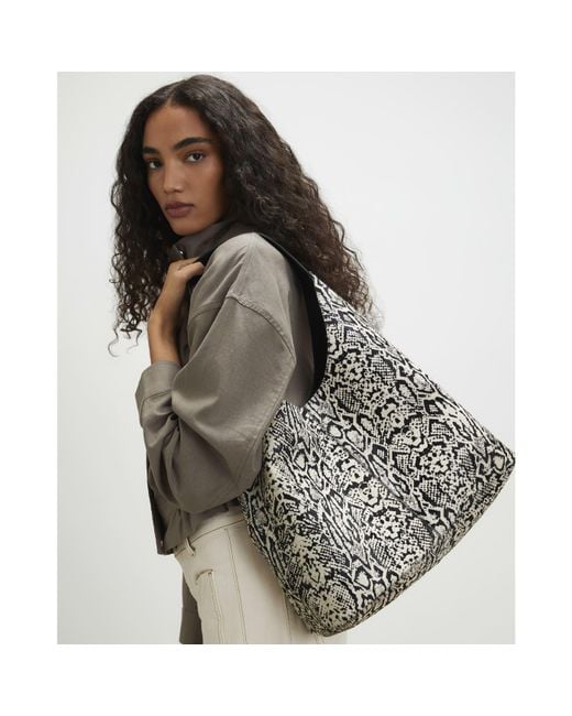 River Island Natural Snake Pony Hair Leather Shoulder Bag