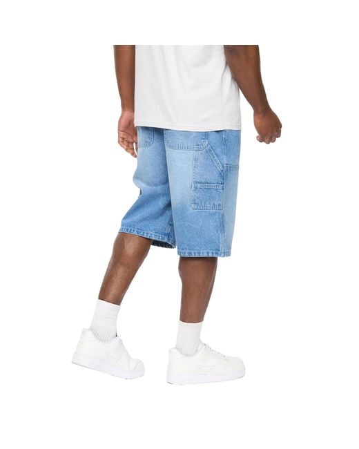 Crosshatch Blue Teleman Denim Shorts (Light Wash) for men