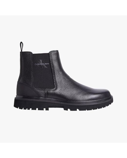 Calvin Klein Black Eva Mid Chelsea Boots Triple for men