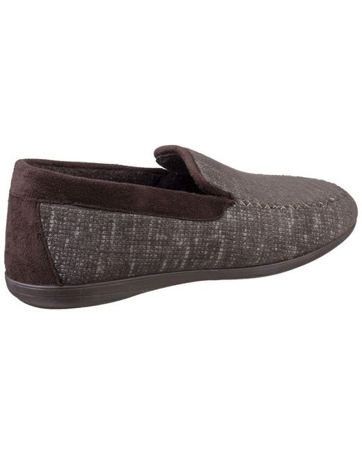 Cotswold Black Stanley Loafer Slipper for men