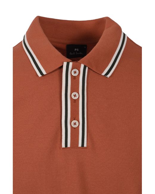 Paul Smith Orange Reg Fit Polo Shirt Cotton for men