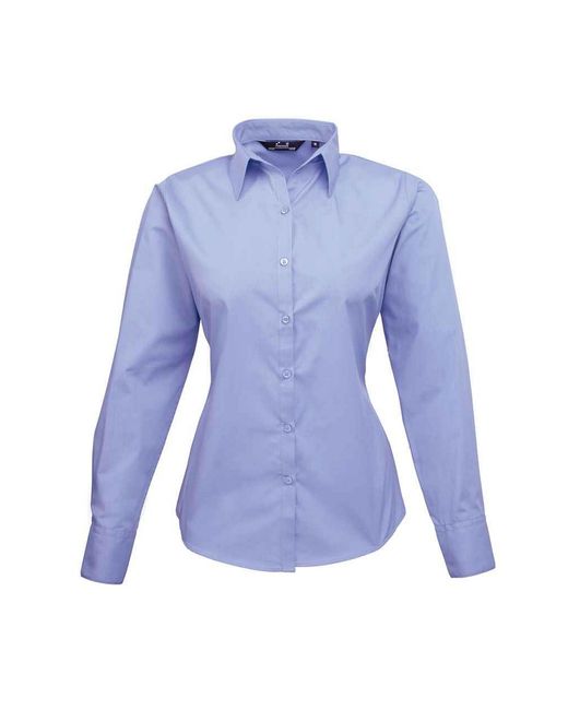 PREMIER Blue Ladies Long-Sleeved Shirt (Mid)