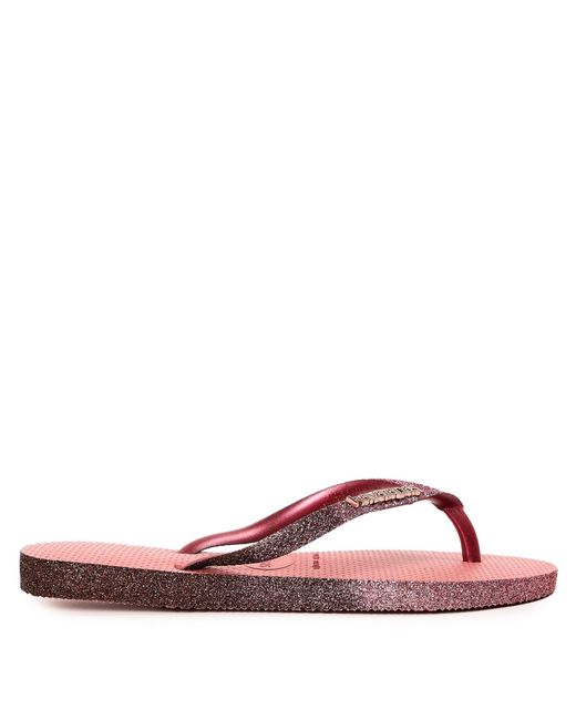 Havaianas Pink Hav. Slim Sparkle Ii Steel 33 Flip Flops