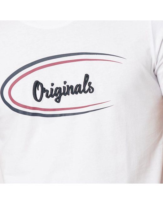 Jack & Jones White Jack&Jones Casual Cotton T-Shirt Crew Neck Short Sleeve for men