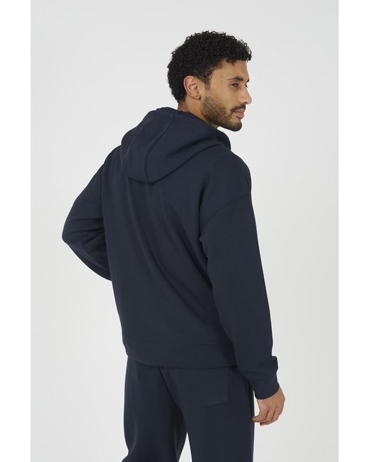 Brave Soul Blue Relaxed Fit Zip Through Hoodie for men