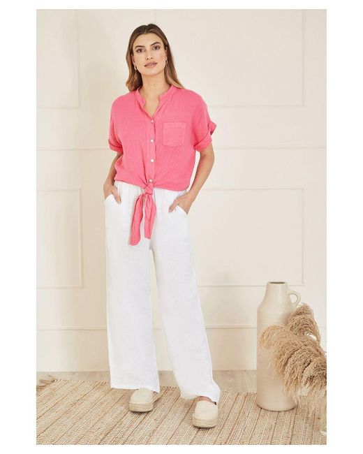 Yumi' Pink Italian Linen Shirt