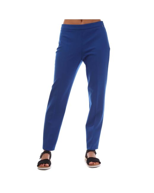 Boss Damesbroek Tiluna Met Zijrits In Blauw in het Blue