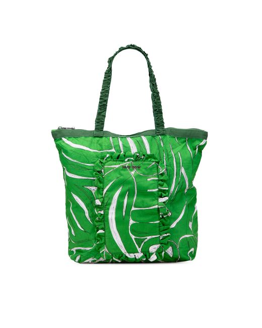 Miu Miu Green Floral Tote Bag