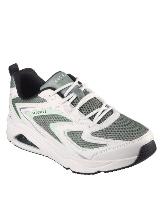 Skechers Gray Mesh Print Overlay Low Top Trainers for men