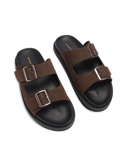 KG by Kurt Geiger Brown Leather Lisbon Sandals for men