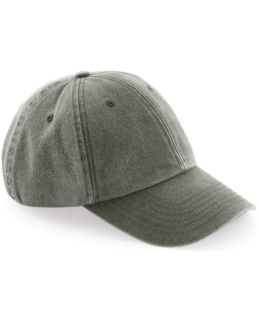 BEECHFIELD® Laag Profiel Vintage Denim-look Cap (vintage Olijf) in het Green