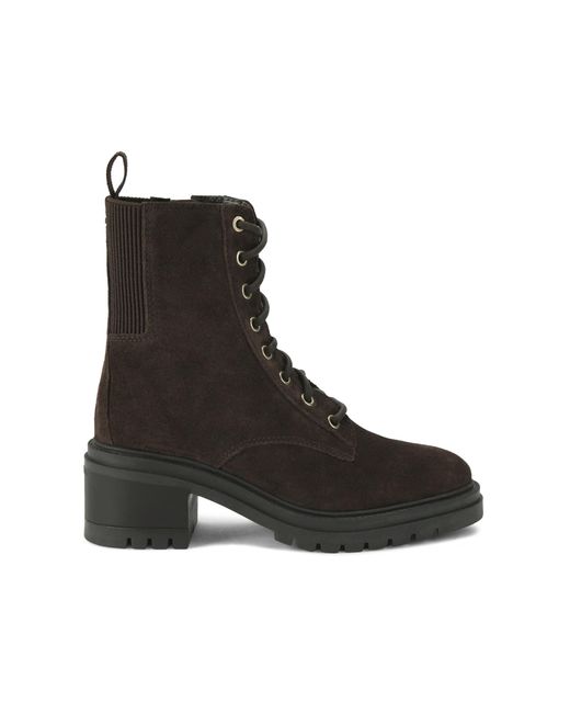 Carvela Kurt Geiger Black Suede Champion Lace Up Boots