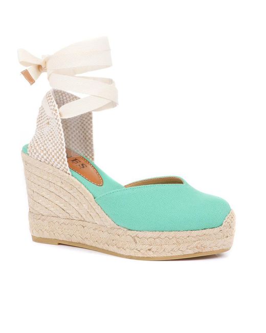 Jones Bootmaker Blue Alyssa Wedge Espadrille Sandals