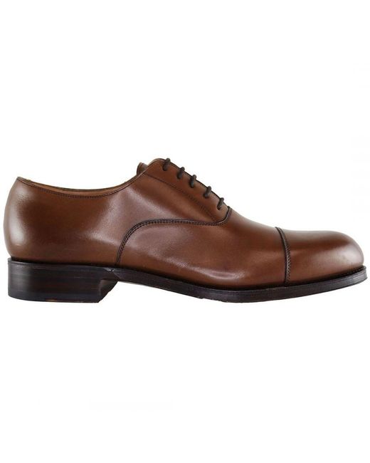 Hackett Brown Plain Top Shoes Patent Leather for men