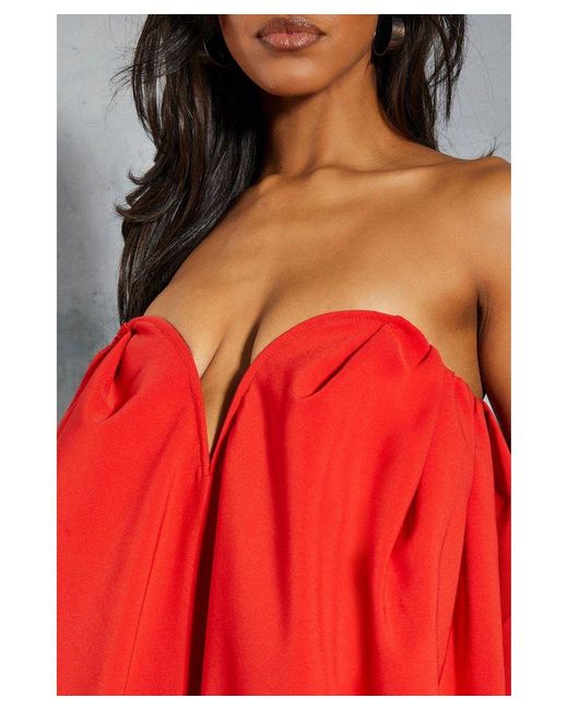 MissPap Red Sweetheart Extreme Puff Mini Dress