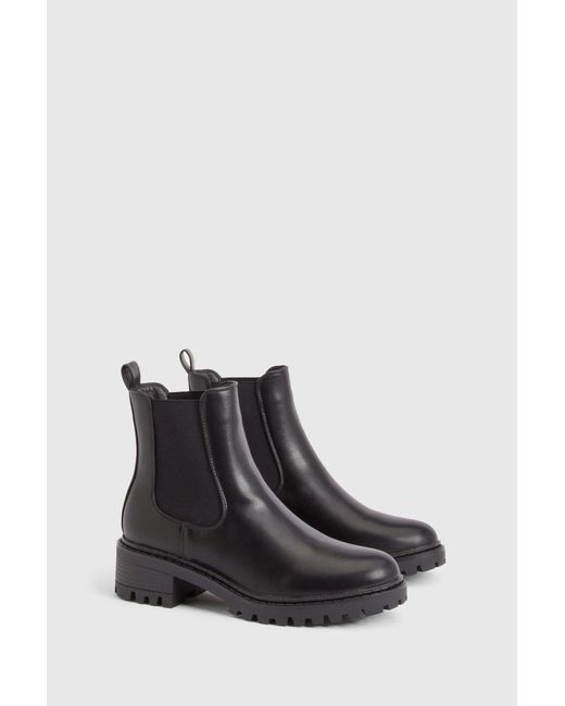 Boohoo Black Chunky Panel Detail Chelsea Boots