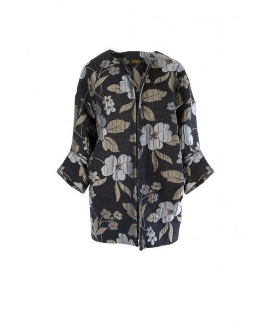 Jayley Black Silk Blended Print Jacket