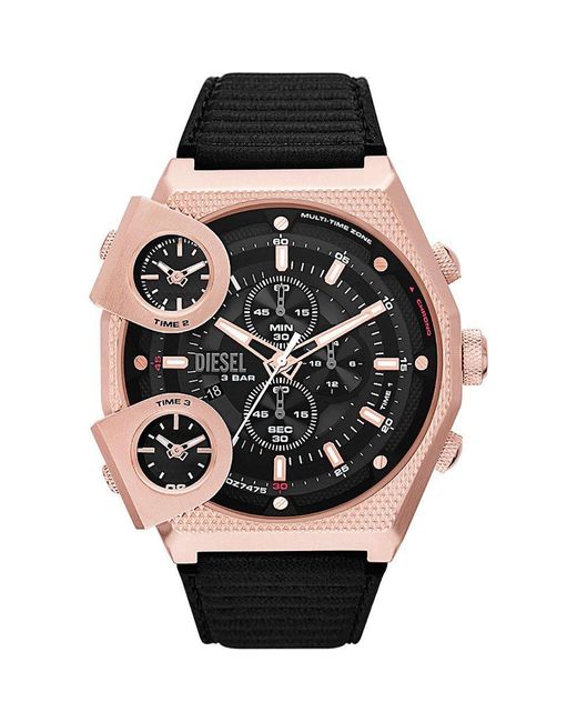 DIESEL Metallic Sideshow Watch Dz7475 Leather (Archived) for men