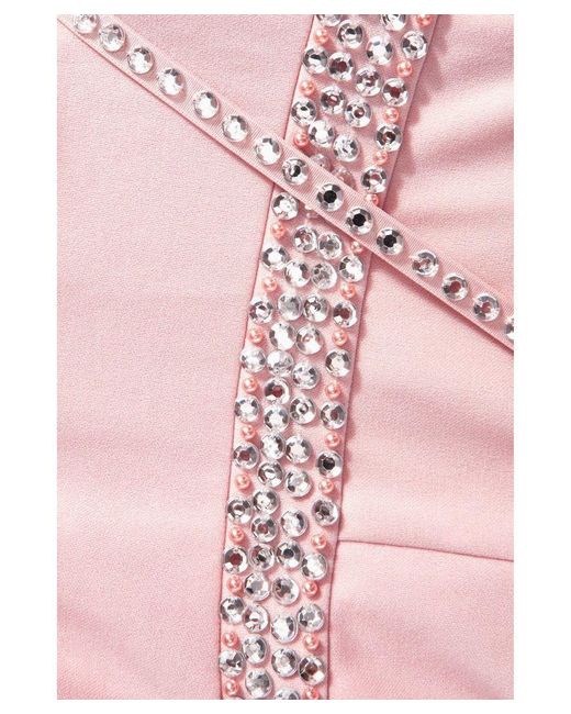 Quiz Pink Embellished Cross Back Maxi