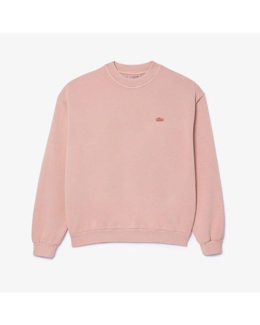 Lacoste Pink Loose Fit Natural Dye Sweatshirt for men