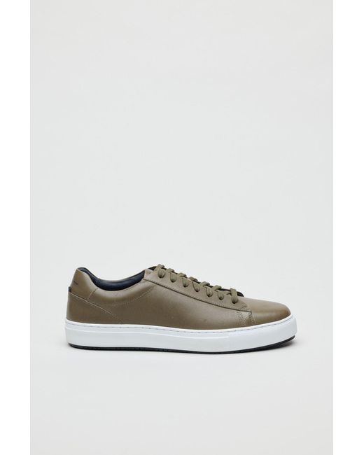 Ben Sherman Gray Ace Cupsole Leather Trainers for men