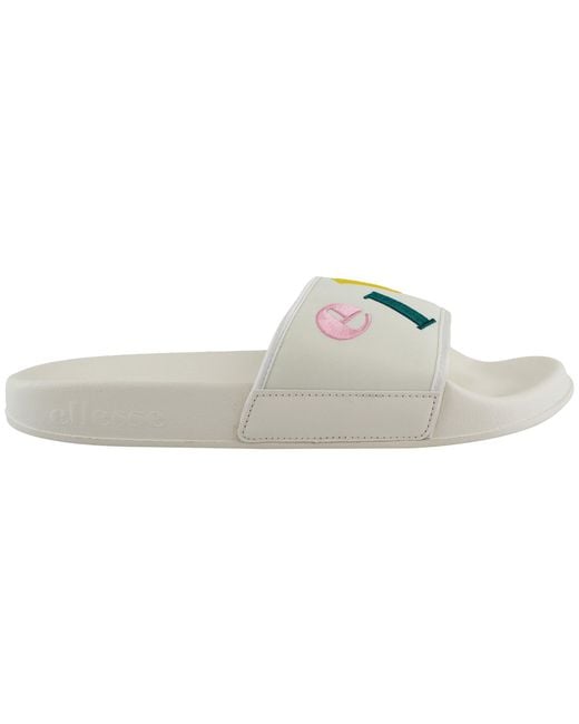 Ellesse White Filippo Logo Play Off Sliders
