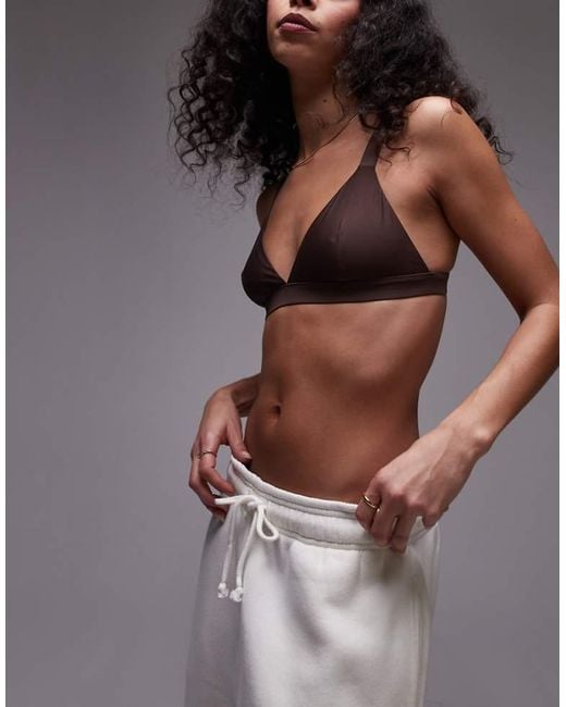 ARKET Brown Mix And Match Microfibre Soft Triangle Bra