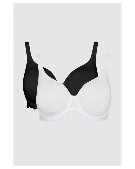 Gorgeous White Dd+ 2 Pack Moulded Lace Wing T-Shirt Bra