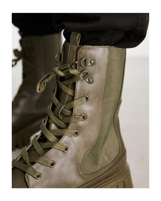 Public Desire Desda Lace Up Boots in Black for Men Lyst UK