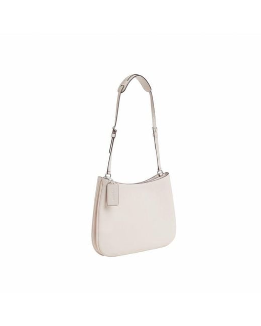 COACH White Smooth Leather Penelope Shoulder Bag With Tonal Hardware