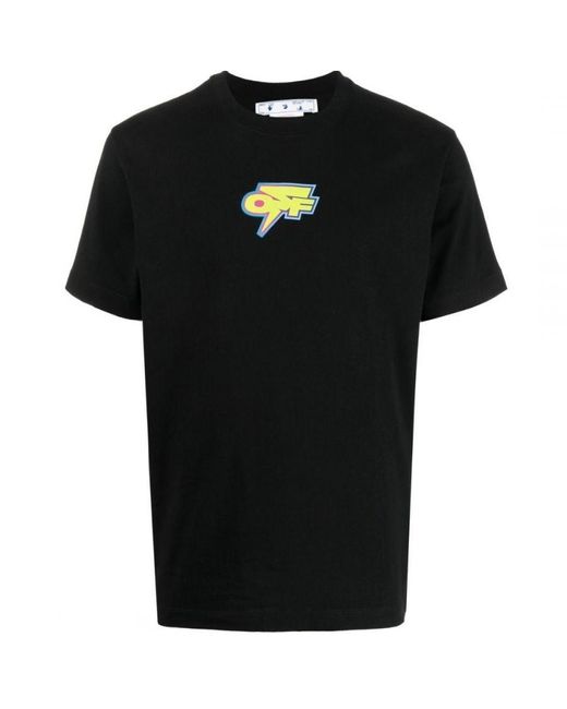 Off-White c/o Virgil Abloh Black Off- Degrade Thunder Logo Slim Fit T-Shirt for men