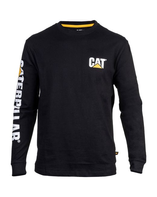 Caterpillar Blue Trademark Banner Long Sleeve T-Shirt for men
